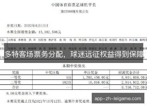 多特客场票务分配，球迷远征权益得到保障